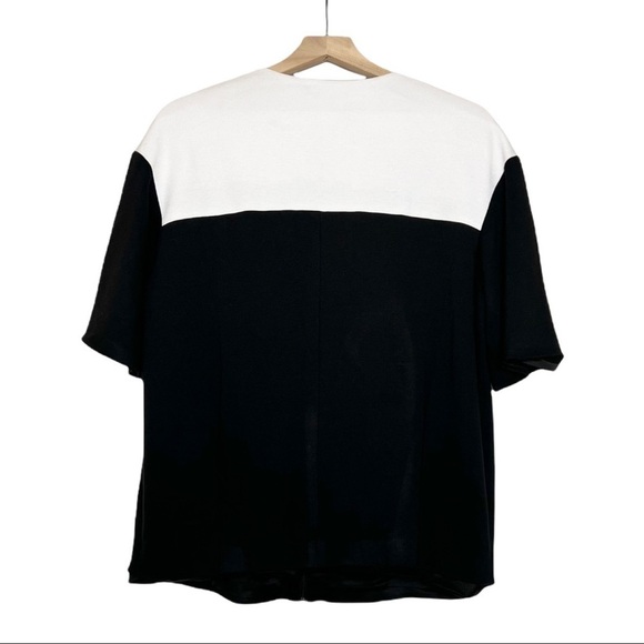 ALICE + OLIVIA 90s Boxy Oversized Colorblock Short Sleeve Full Zip Jacket S - Picture 5 of 8